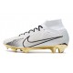 Nike Zoom Mercurial Superfly 9 Elite FG Cleats White Gold Black