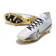 Nike Zoom Mercurial Superfly 9 Elite FG Cleats White Gold Black