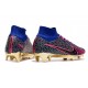 Nike Zoom Mercurial Superfly 9 Elite FG Cleats Pink Purple Blue