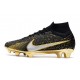 Nike Zoom Mercurial Superfly 9 Elite FG Cleats Black Gold Silver
