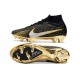 Nike Zoom Mercurial Superfly 9 Elite FG Cleats Black Gold Silver