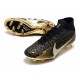 Nike Zoom Mercurial Superfly 9 Elite FG Cleats Black Gold Silver