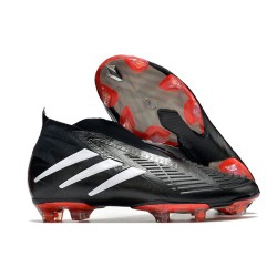 adidas Predator Edge+ FG Soccer Cleats Core Black White Solar Red