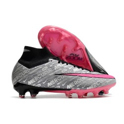 Nike Zoom Mercurial Superfly IX Elite XXV FG Metallic Silver Hyper Pink Black