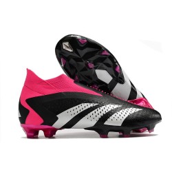 adidas Predator Accuracy+ FG Soccer Cleats Core Black White Team Shock Pink