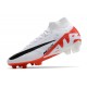 Nike Zoom Mercurial Superfly IX Elite Grass White Bright Crimson Black