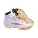 Top New Nike Mercurial Superfly Iv FG Football Cleats Ronaldo White Gold