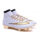 Top New Nike Mercurial Superfly Iv FG Football Cleats Ronaldo White Gold