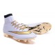 Top New Nike Mercurial Superfly Iv FG Football Cleats Ronaldo White Gold