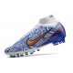 Nike Zoom Mercurial Superfly 9 Elite AG-Pro White Blue Gold