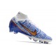 Nike Zoom Mercurial Superfly 9 Elite AG-Pro White Blue Gold