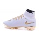 Top New Nike Mercurial Superfly Iv FG Football Cleats Ronaldo White Gold
