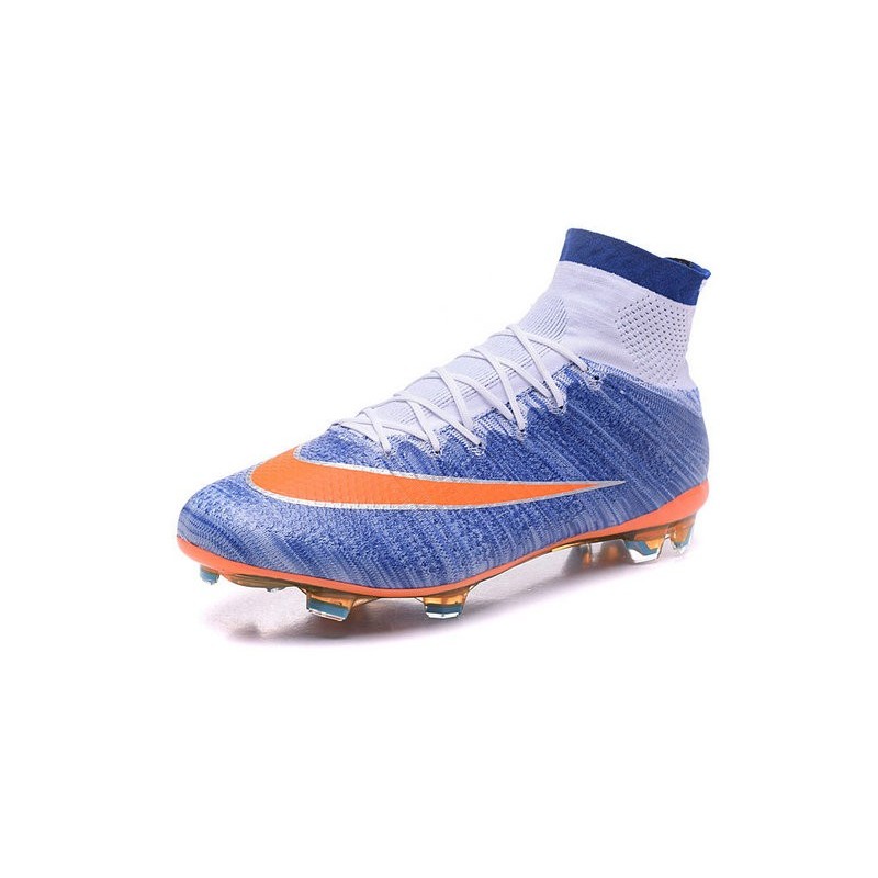 blue and orange nike cleats