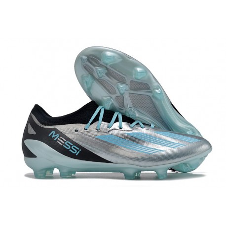 New adidas X Crazyfast .1 FG Cleats Silver Met Bliss Blue Core Black