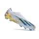 adidas X Crazyfast .1 Laceless FG White Blue Gold