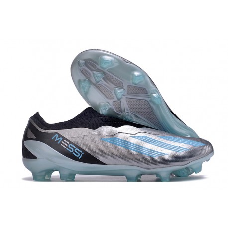 adidas X Crazyfast .1 Laceless FG Argento Metallico Bliss Blu Nero Core