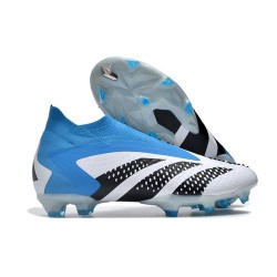 adidas Predator Accuracy+ FG Soccer Cleats White Blue Black