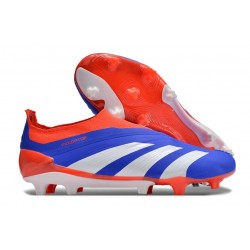 adidas Predator Elite Laceless FG Cleats Blue White Solar Red