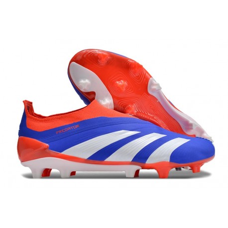 adidas Predator Elite Laceless FG Cleats Blue White Solar Red