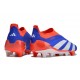 adidas Predator Elite Laceless FG Cleats Blue White Solar Red