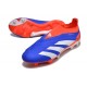 adidas Predator Elite Laceless FG Cleats Blue White Solar Red