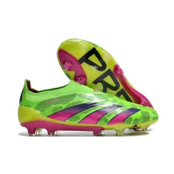 adidas Predator Elite Laceless FG Cleats Generation Pred - Solar Green Shock Pink Lucid Lemon