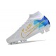 Nike Zoom Mercurial Superfly 9 Elite FG White Blue Gold