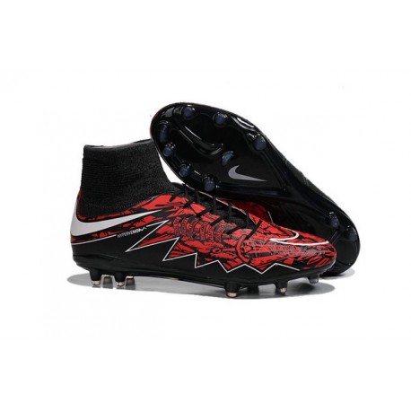 red and black soccer cleats