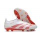 adidas Predator Elite Laceless FG Cleats White Red