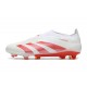 adidas Predator Elite Laceless FG Cleats White Red