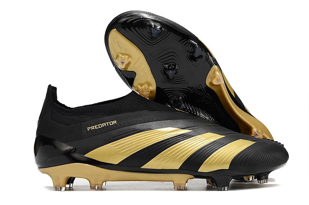 adidas Predator Elite Laceless FG Cleats Black Gold