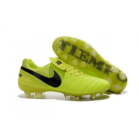 New 2016 Nike Tiempo Legend 6 FG Kangaroo Leather Boots Volt Black