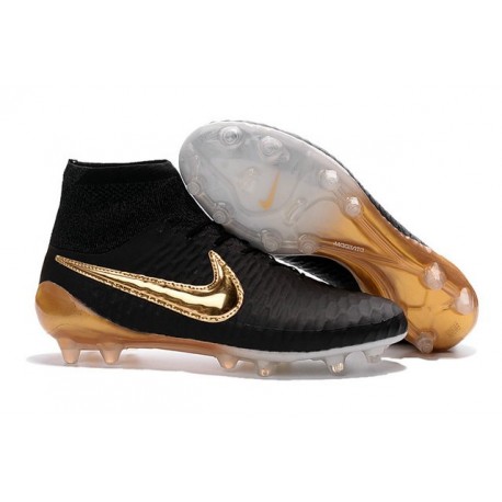 Nike 2016 Magista Obra FG ACC Football Shoes Black Gold