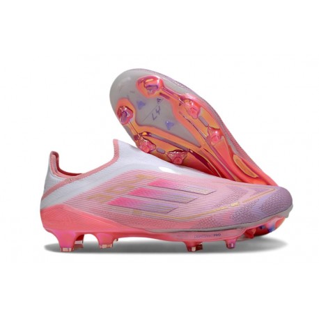 New adidas F50+ Laceless FG Pink White