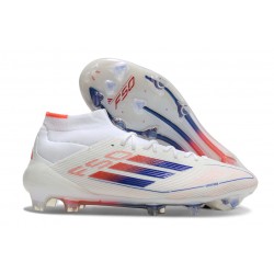 adidas F50 Elite Mid-Cut Firm Ground Ftwr White Lucid Blue Solar Red
