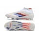 adidas F50 Elite Mid-Cut Firm Ground Ftwr White Lucid Blue Solar Red