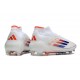 adidas F50 Elite Mid-Cut Firm Ground Ftwr White Lucid Blue Solar Red