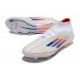 adidas F50 Elite Mid-Cut Firm Ground Ftwr White Lucid Blue Solar Red