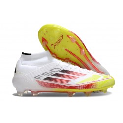 adidas F50 Elite Mid-Cut Firm Ground Cleats White Lucid Red Solar Yellow