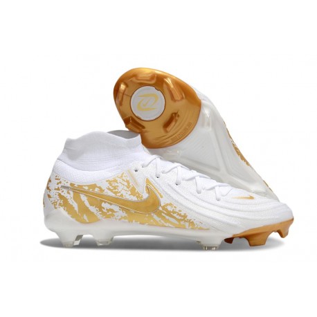 Nike Phantom Luna II Elite FG High Top White Gold
