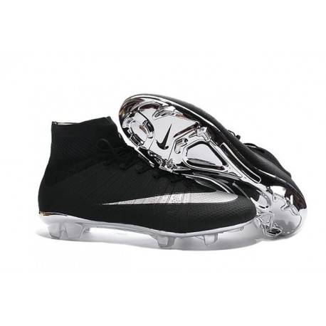 Cristiano Ronaldo Nike Mercurial Superfly 4 FG Shoes Black Silver