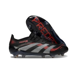 adidas Predator Elite FG Soccer Boots Black Grey Four Lucid Red