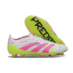 adidas Predator Elite FG Soccer Boots White Lucid Pink Lucid Lemon
