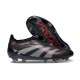 New adidas Predator 25 Elite Laceless FG Black Grey Four Lucid Red