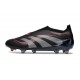 New adidas Predator 25 Elite Laceless FG Black Grey Four Lucid Red