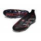 New adidas Predator 25 Elite Laceless FG Black Grey Four Lucid Red