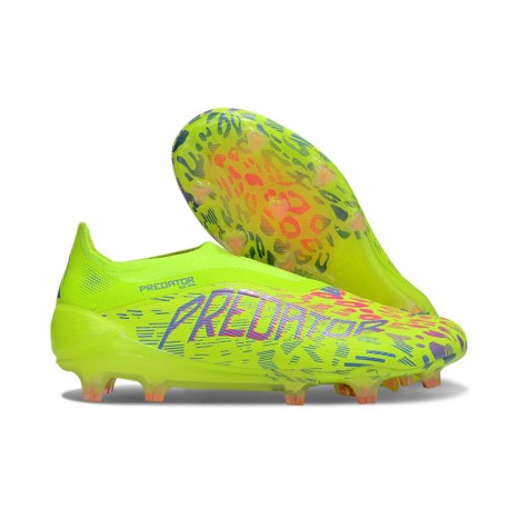 New adidas Predator 25 Elite Laceless FG Lucid Lemon Lucid Pink Blue Fusion