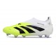 New adidas Predator 25 Elite Laceless FG White Black Lucid Lemon