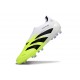 New adidas Predator 25 Elite Laceless FG White Black Lucid Lemon