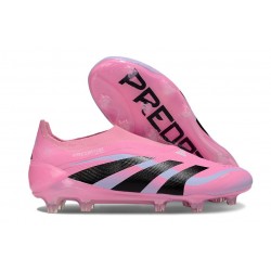 New adidas Predator 25 Elite Laceless FG Pink Black